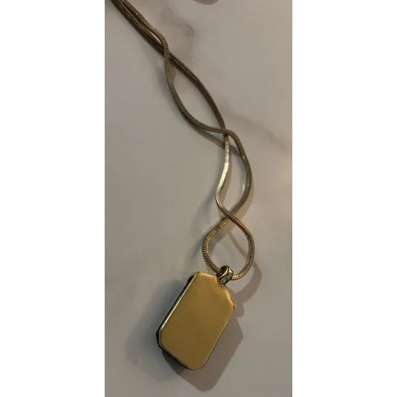 black onyx pendant necklace with a rectangular stone - Picture 4 of 4